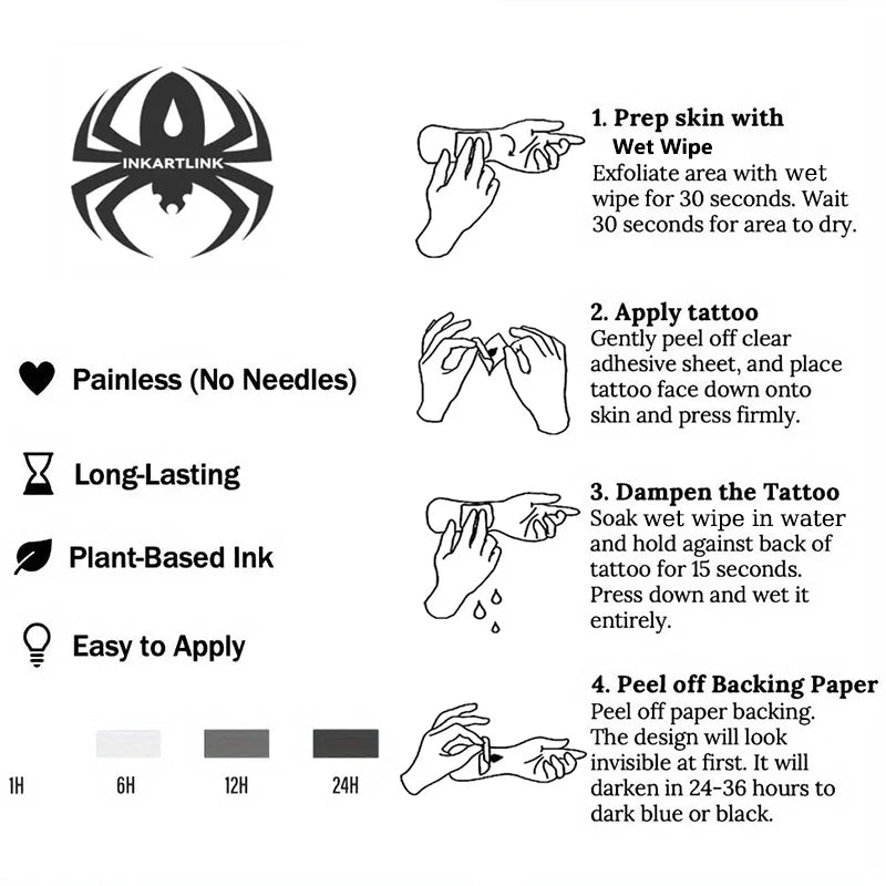 Love Wings Temporary Tattoo,Lasts To 15 Days New Technology Magic Waterproof Semi Permanent Sticker