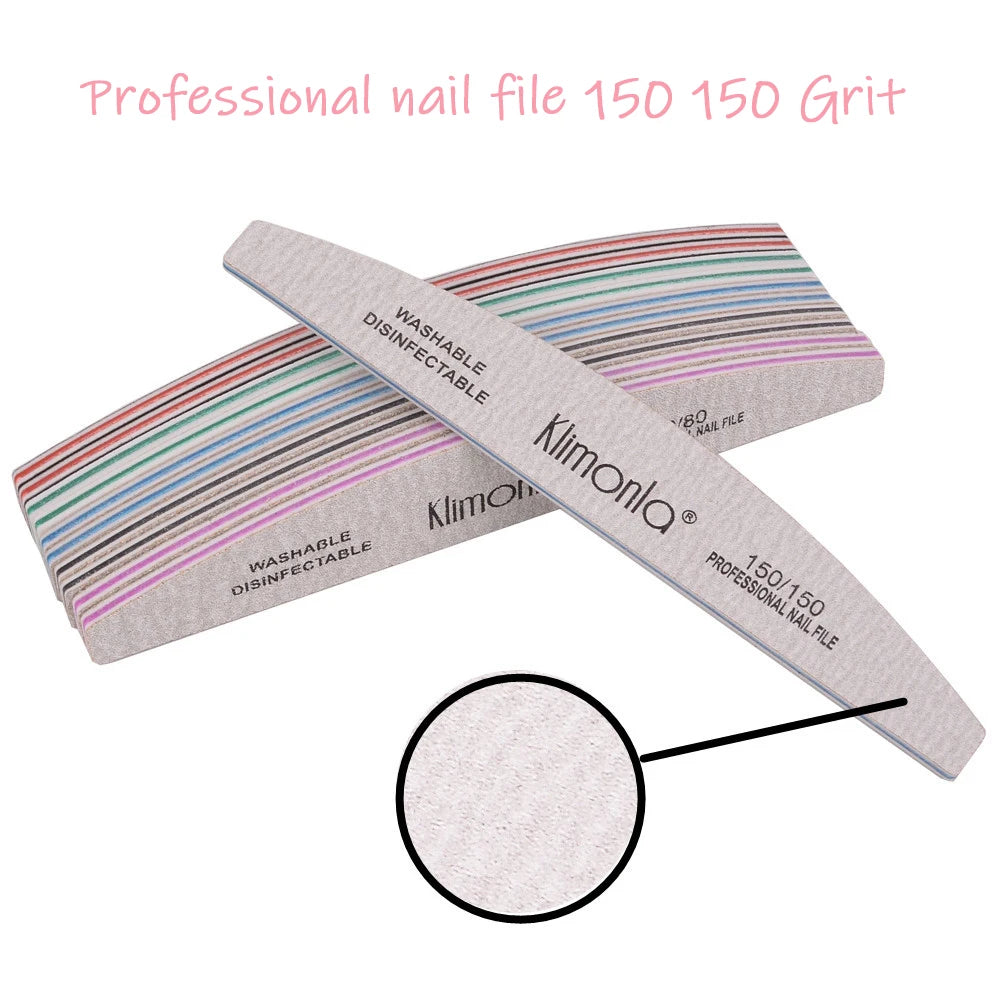 5/10PCS Klimonla Nail Files Durable High Quality Nail Files For Nails Manicure Salon Supplies Set 80/100/150/180/240 Grit