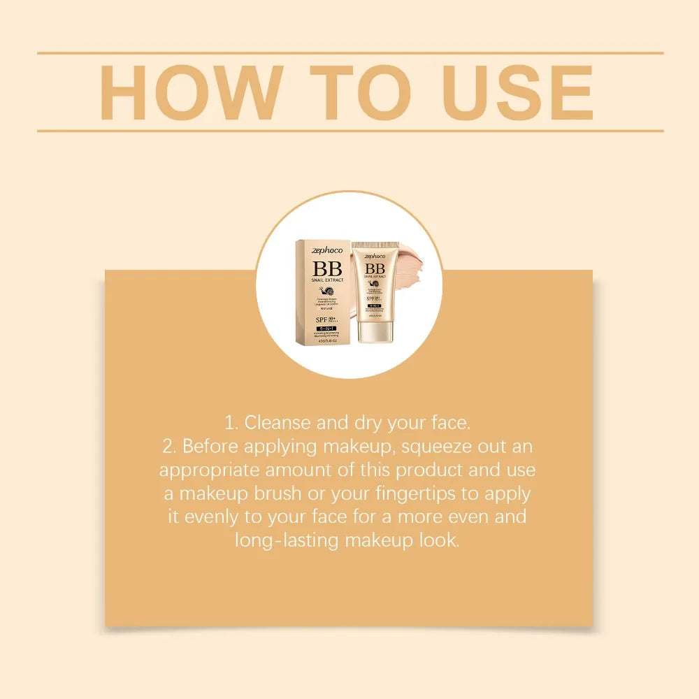 Multi-Effect Protection Bb Cream - Moisturizing Concealer for Facial Pores - Facial Mask for Protection and Makeup Coverage