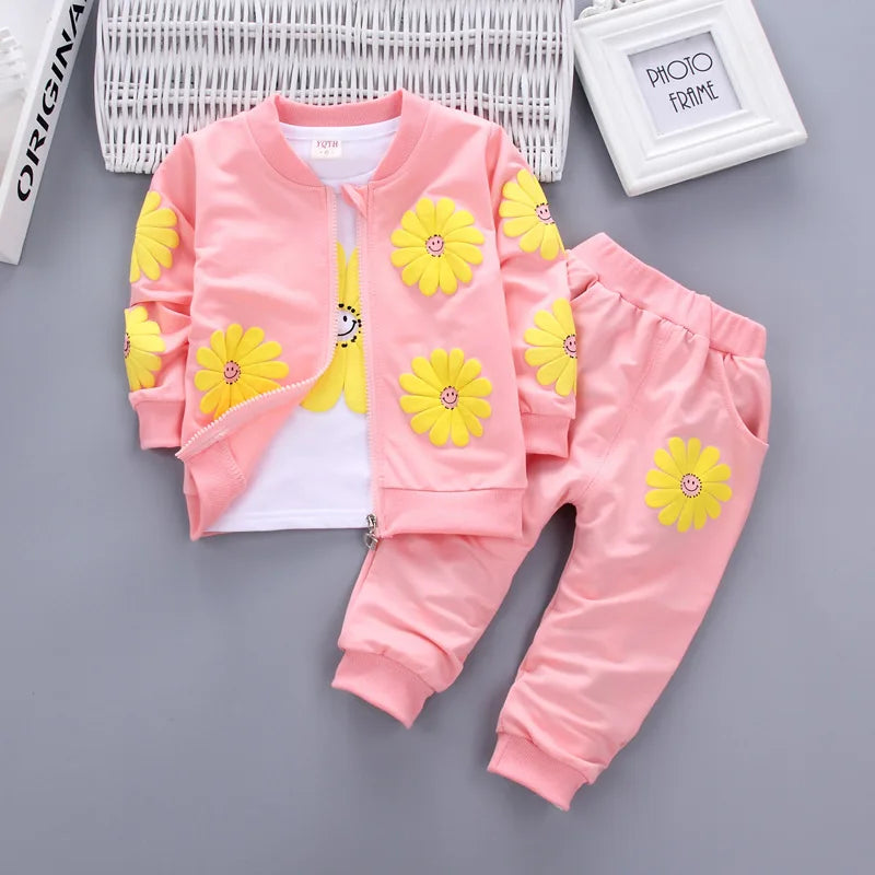 Baby Girls Clothing Set 2021 Winter Fashion Children Clothes Kids Toddler Sport Suit Cotton Tracksuit Clothes For 1 2 3 4 Years
