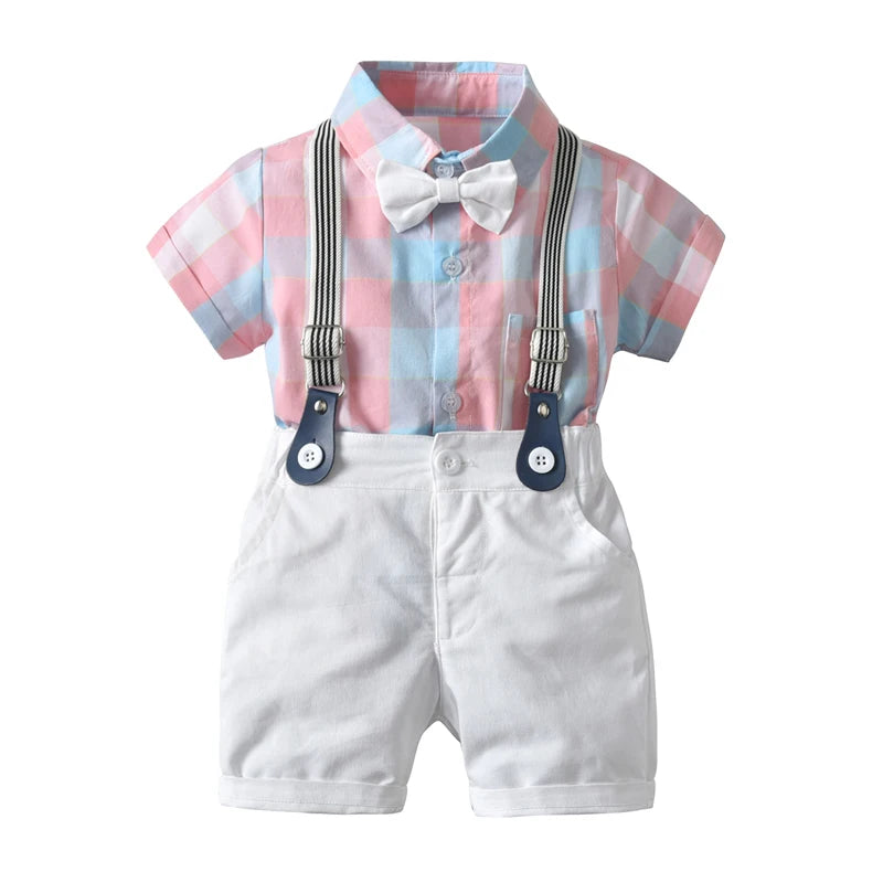 Boys Suits Blazers Clothes Suits For Wedding Formal Party Striped Baby Vest Shirt Pants Kids Boy Outerwear Clothing Set