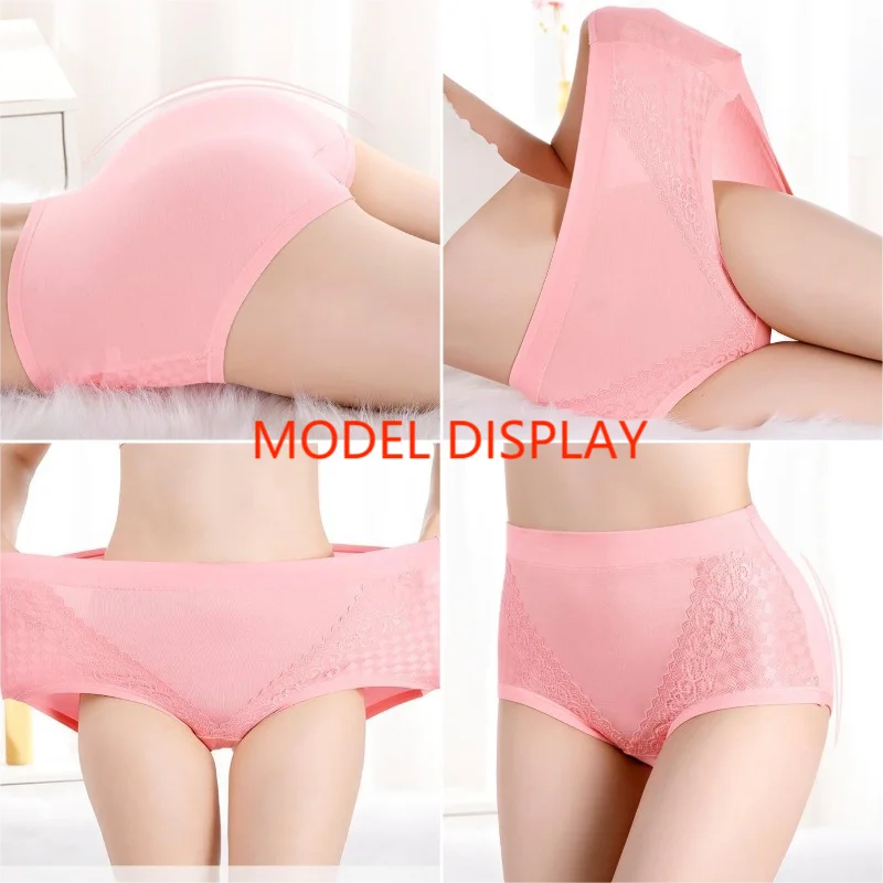 4Pcs/Set Modal Underpants Women Panties Plus Size Sexy Lace Underwear Plus Size Female Briefs Soft Breathable Lingerie 40-100KG