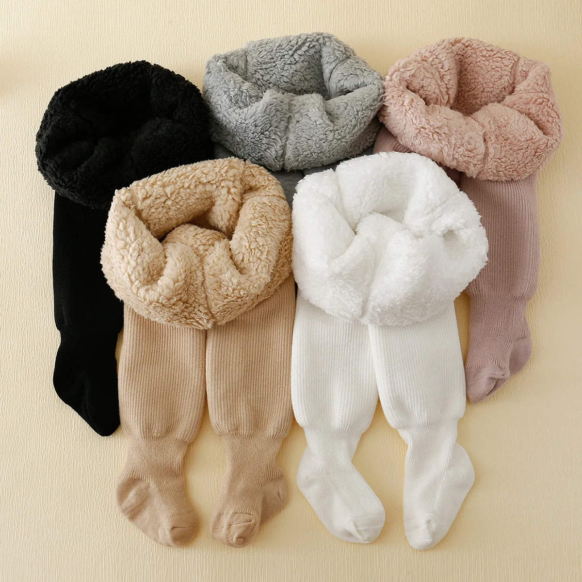 Plus Thick Cotton Newborn Tights Winter Infant Baby Girls Polar Fleece Lining Stripes Leggings Toddler Kids Keep Warm Pantyhose
