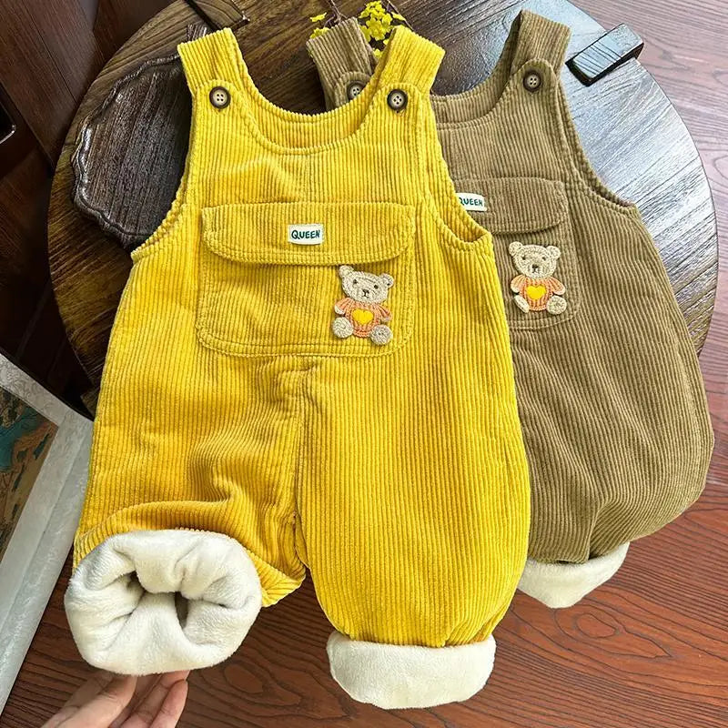 Baby Corduroy Overalls Winter Warm Cotton Pants for Girl Autumn & Infant Clothing Kids Clothes Overalls