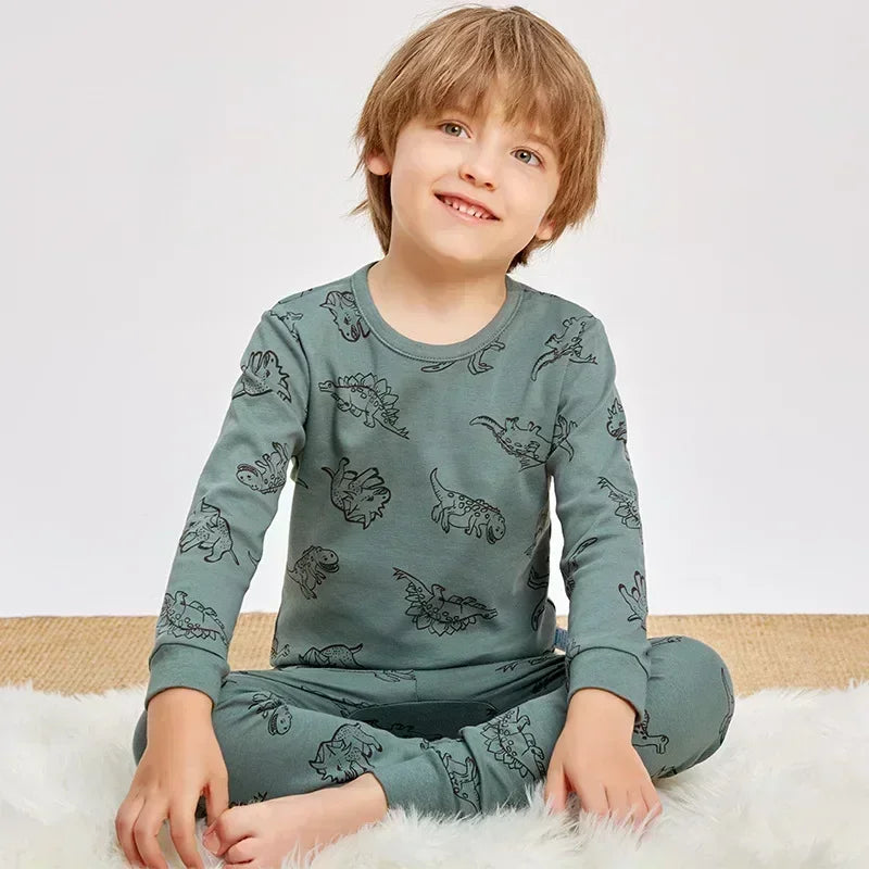 Kids Pajamas for Boys 2 3 4 5 6 7 8 9 10 11 12 14 Years Cotton Sleepwear Set Dinosaur Pyjamas Green Children Pijamas Clothing