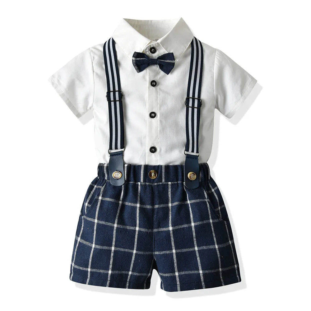Boys Suits Blazers Clothes Suits For Wedding Formal Party Striped Baby Vest Shirt Pants Kids Boy Outerwear Clothing Set