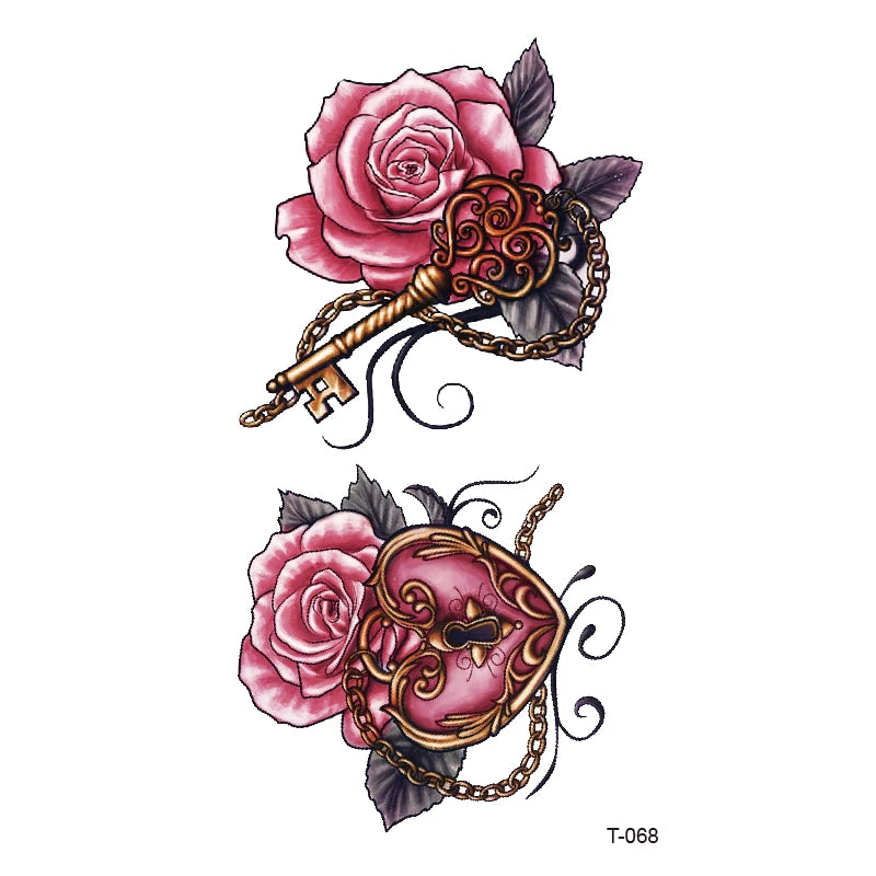 Small Waterproof Temporary Tattoo Sticker Colorful Leaf Flower Elephant Dolphin Art Wrist Neck Women Fake Mini Tatoo
