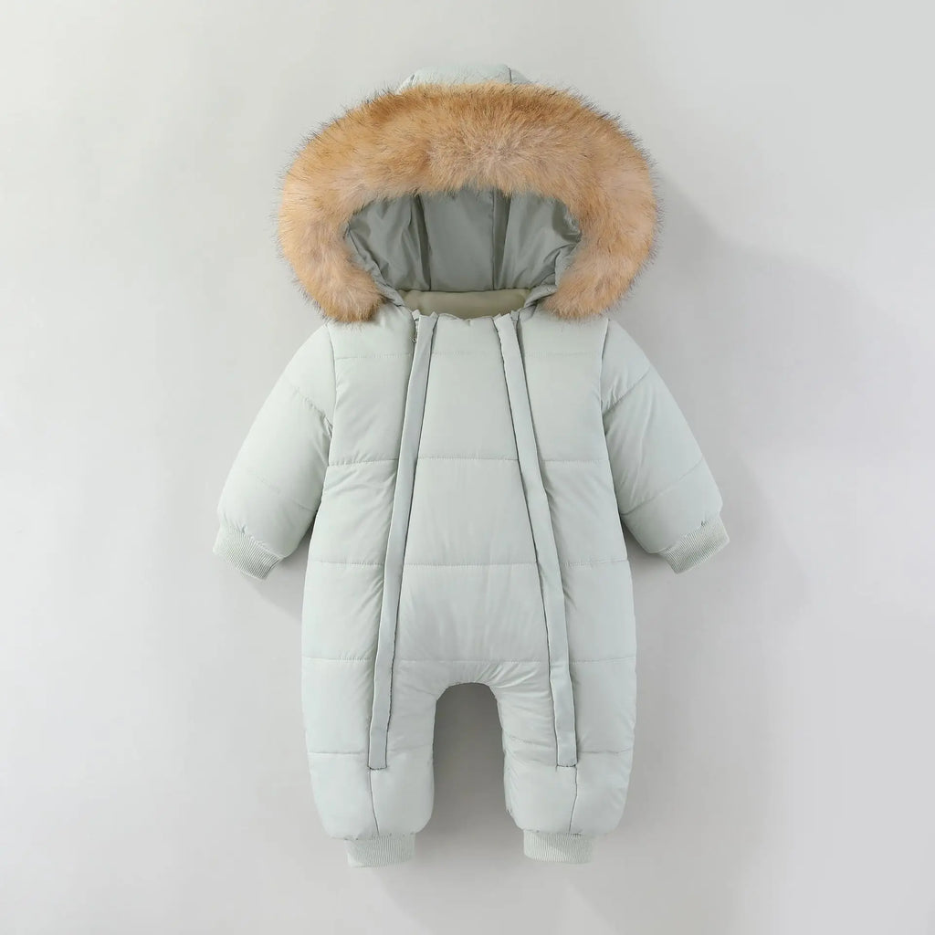 LILIGIRL Winter 2025 Jumpsuit with Thickened Warm Hooded Jumpsuit and Built-in Fleece for Baby Girl and Baby Boy Clothing