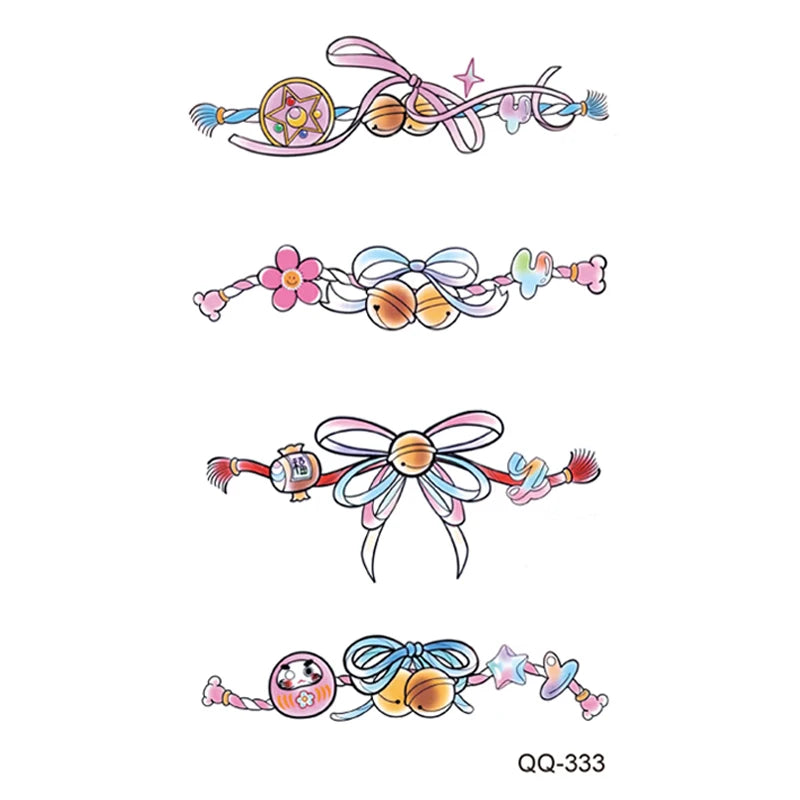 Small Waterproof Temporary Tattoo Sticker Colorful Leaf Flower Elephant Dolphin Art Wrist Neck Women Fake Mini Tatoo