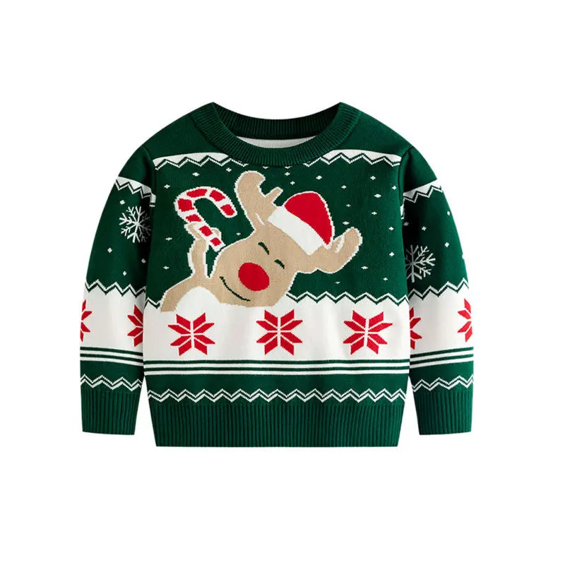 Xmas New Children Sweater Kids Warm Thicken Knitted Clothing Autumn Winter Baby Pullover Clothing Toddlers Christmas Sweaters