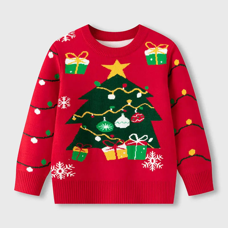 Xmas New Children Sweater Kids Warm Thicken Knitted Clothing Autumn Winter Baby Pullover Clothing Toddlers Christmas Sweaters