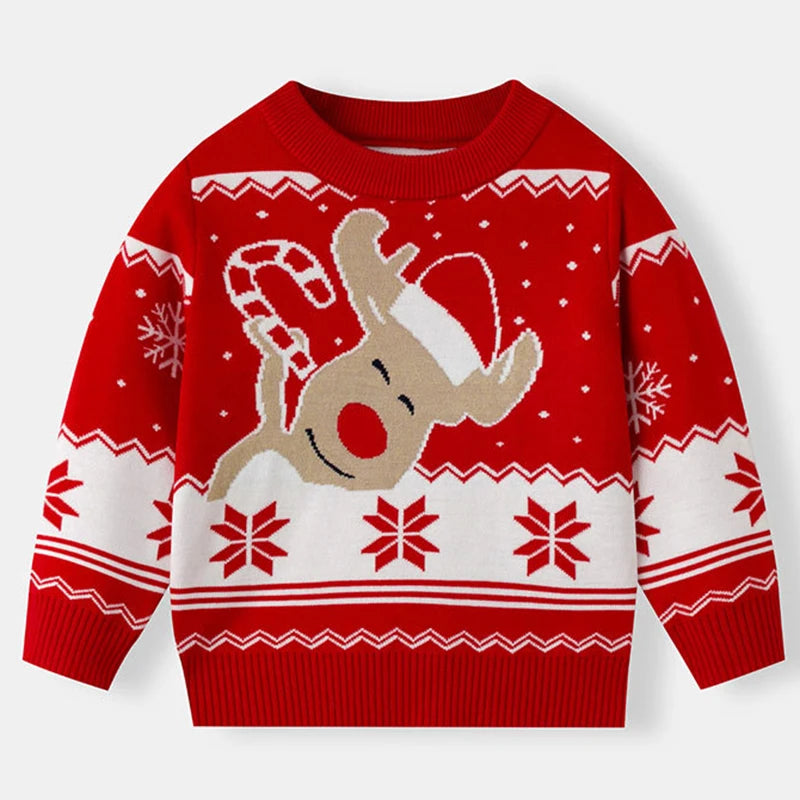 Xmas New Children Sweater Kids Warm Thicken Knitted Clothing Autumn Winter Baby Pullover Clothing Toddlers Christmas Sweaters
