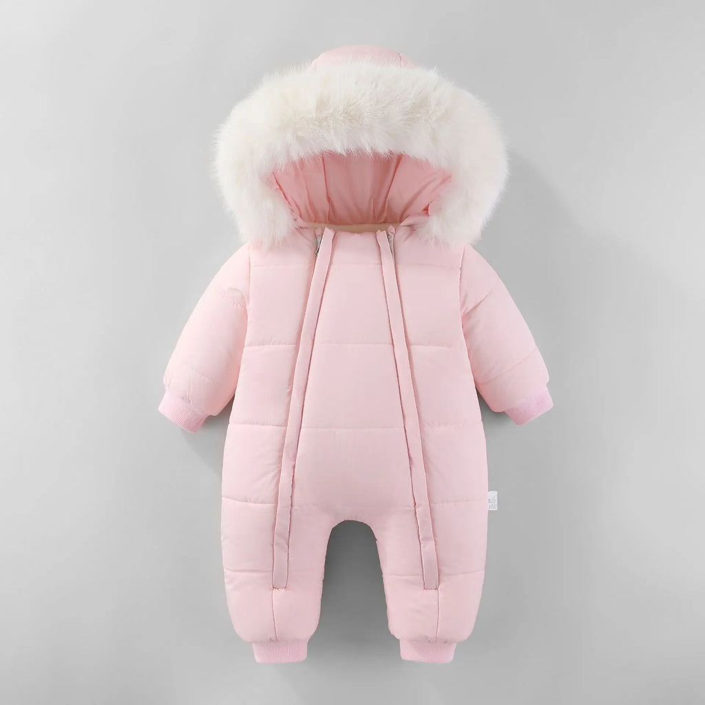 LILIGIRL Winter 2025 Jumpsuit with Thickened Warm Hooded Jumpsuit and Built-in Fleece for Baby Girl and Baby Boy Clothing