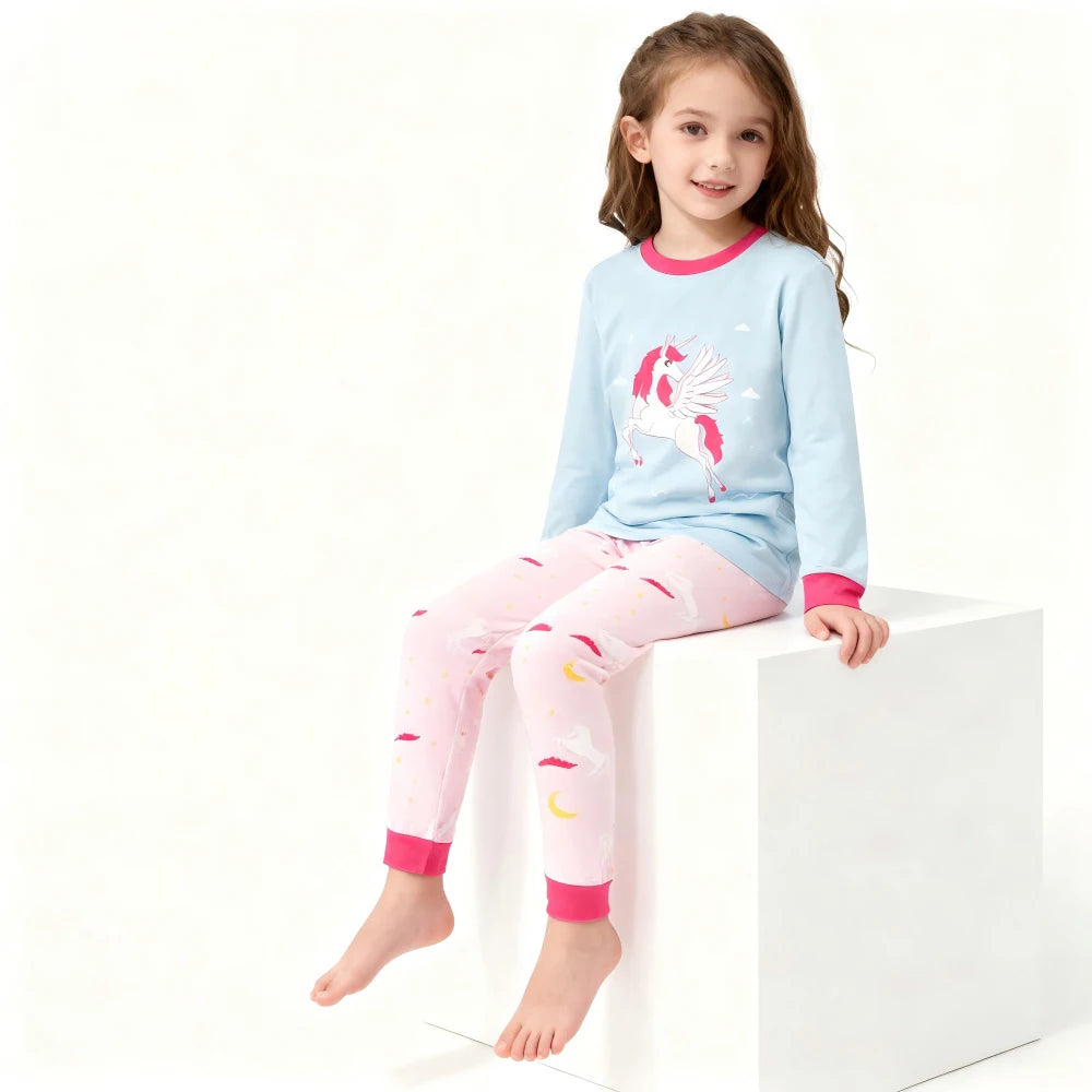 kids pajamas set baby pijama boys animal embroidery sleepwear girls cute 100% cotton soft nightwear children clothing homewear