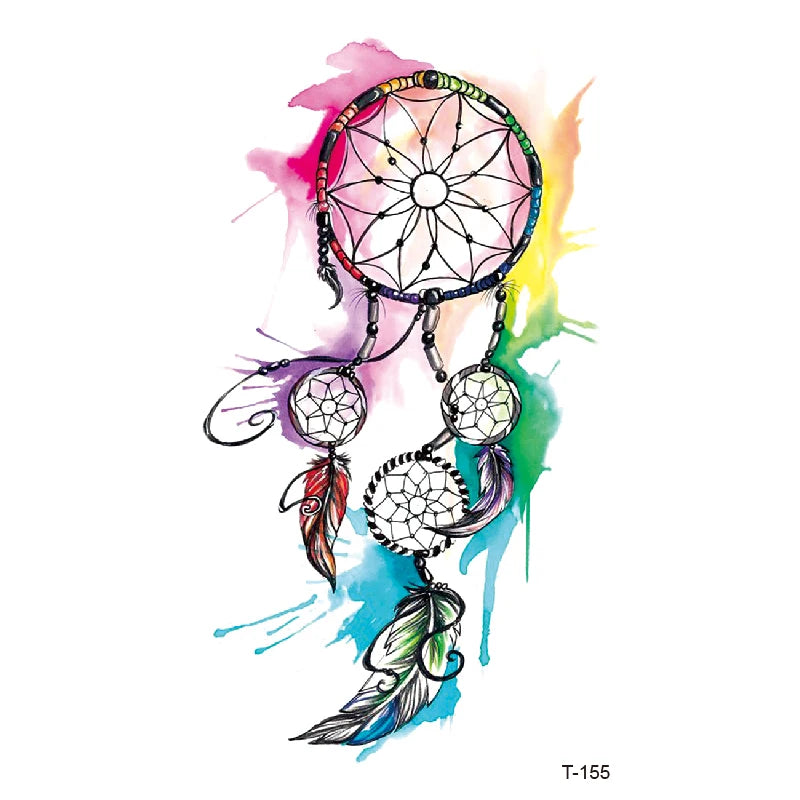 Small Waterproof Temporary Tattoo Sticker Colorful Leaf Flower Elephant Dolphin Art Wrist Neck Women Fake Mini Tatoo