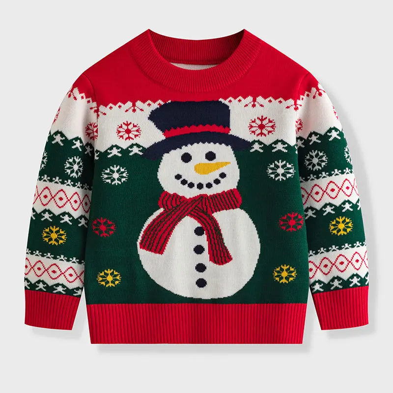 Xmas New Children Sweater Kids Warm Thicken Knitted Clothing Autumn Winter Baby Pullover Clothing Toddlers Christmas Sweaters