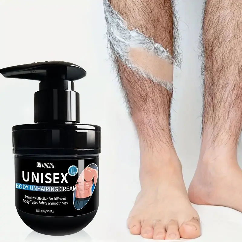 Viilife Men's Hair Removal Cream Nourishing Painless Non Irritating Growth Inhibitor Smooth Portable Body Hair Removal Lotion