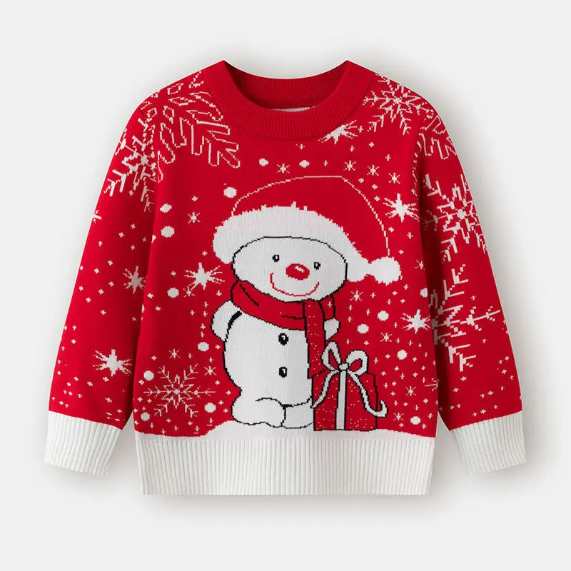 Xmas New Children Sweater Kids Warm Thicken Knitted Clothing Autumn Winter Baby Pullover Clothing Toddlers Christmas Sweaters