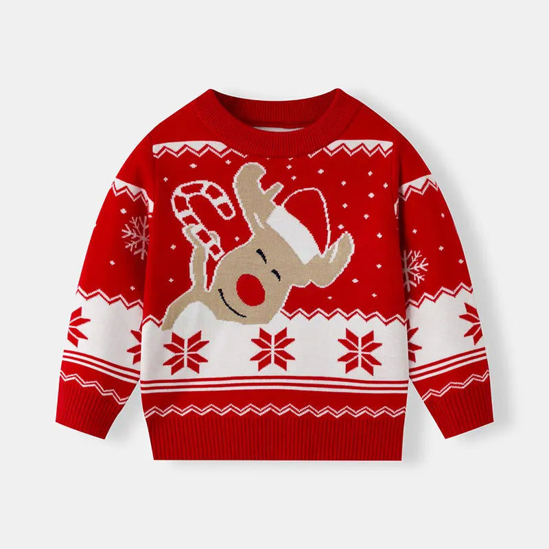 Xmas New Children Sweater Kids Warm Thicken Knitted Clothing Autumn Winter Baby Pullover Clothing Toddlers Christmas Sweaters