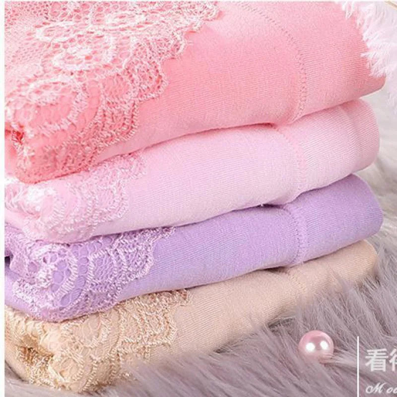 4Pcs/Set Modal Underpants Women Panties Plus Size Sexy Lace Underwear Plus Size Female Briefs Soft Breathable Lingerie 40-100KG