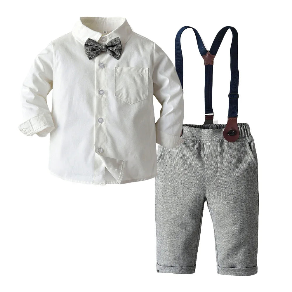 Boys Suits Blazers Clothes Suits For Wedding Formal Party Striped Baby Vest Shirt Pants Kids Boy Outerwear Clothing Set