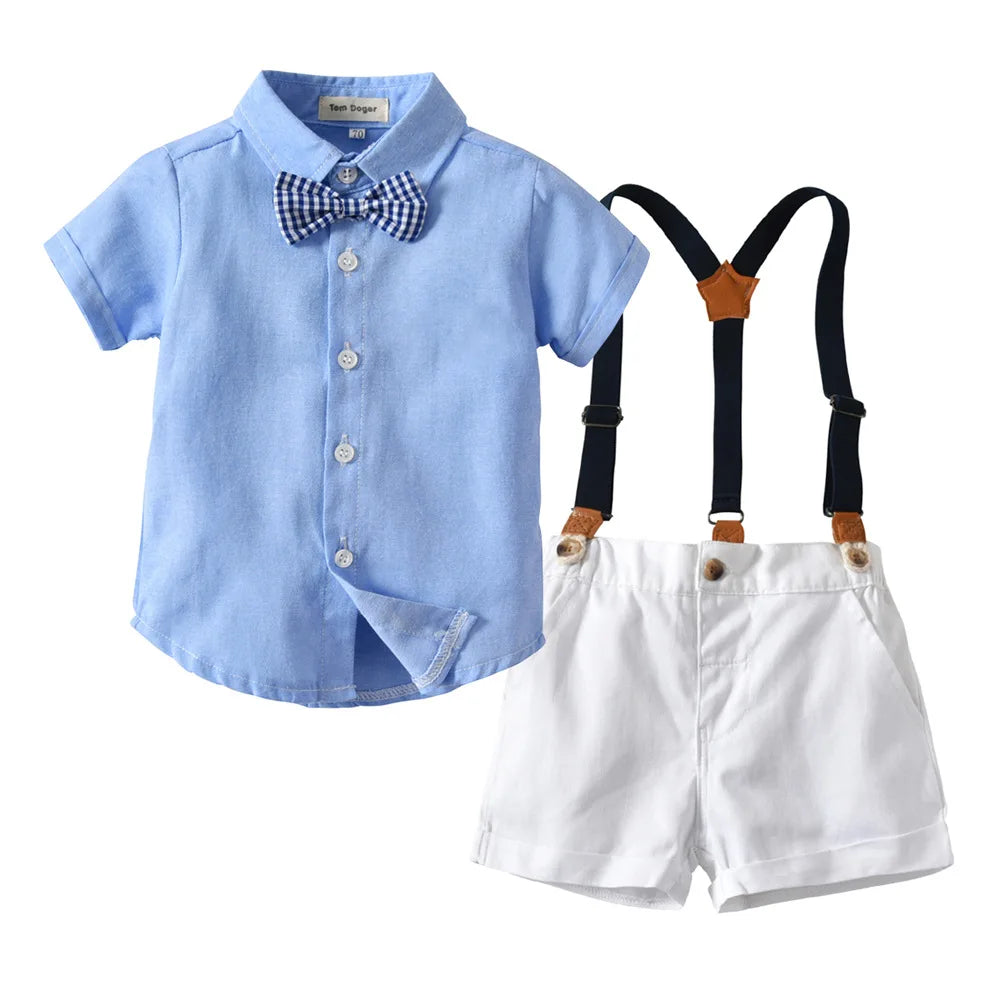 Boys Suits Blazers Clothes Suits For Wedding Formal Party Striped Baby Vest Shirt Pants Kids Boy Outerwear Clothing Set