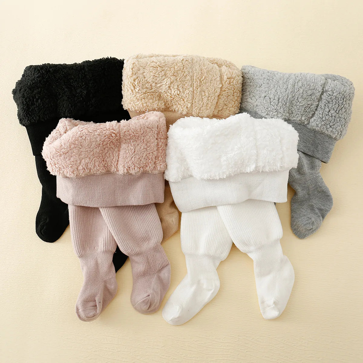 Plus Thick Cotton Newborn Tights Winter Infant Baby Girls Polar Fleece Lining Stripes Leggings Toddler Kids Keep Warm Pantyhose