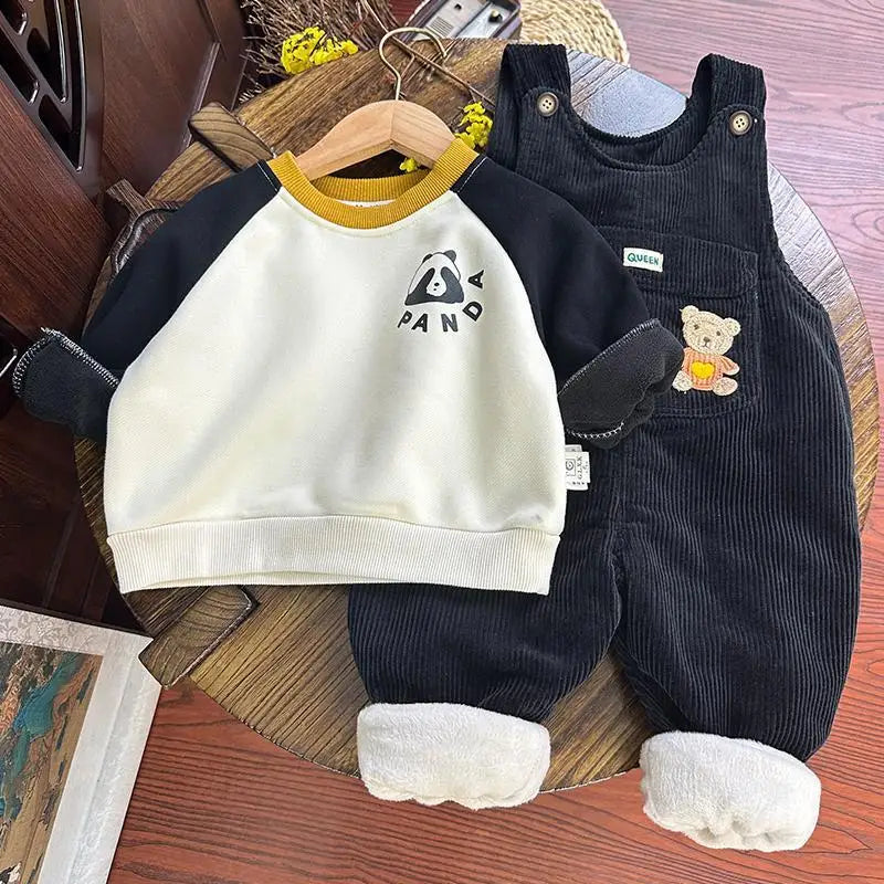 Baby Corduroy Overalls Winter Warm Cotton Pants for Girl Autumn & Infant Clothing Kids Clothes Overalls