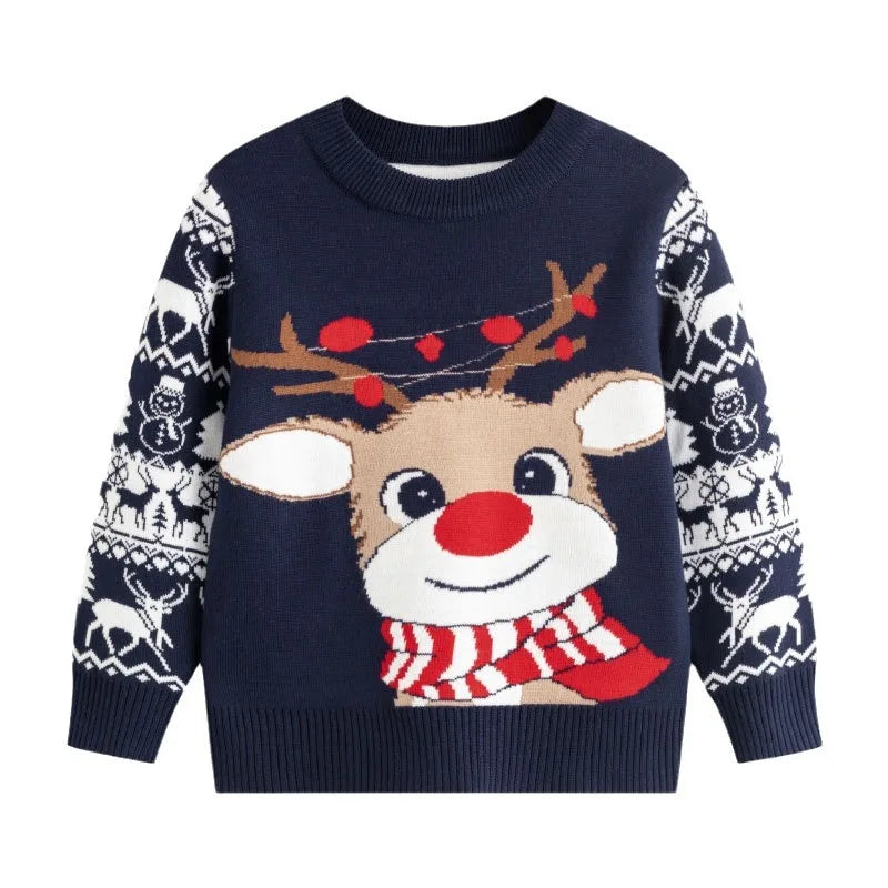 Xmas New Children Sweater Kids Warm Thicken Knitted Clothing Autumn Winter Baby Pullover Clothing Toddlers Christmas Sweaters