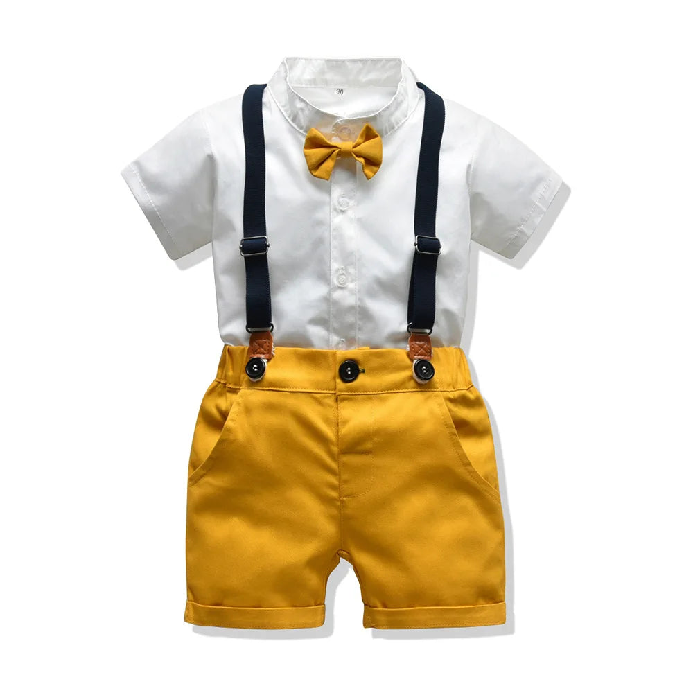 Boys Suits Blazers Clothes Suits For Wedding Formal Party Striped Baby Vest Shirt Pants Kids Boy Outerwear Clothing Set