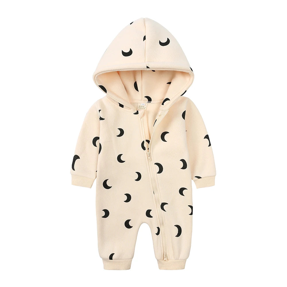 0-24M Cute Newborn Baby Romper Winter Thicken Fleece Warm Clothes Infant Hooded Bear Onesie Toddler Boy Girl Jumpsuits Pajamas
