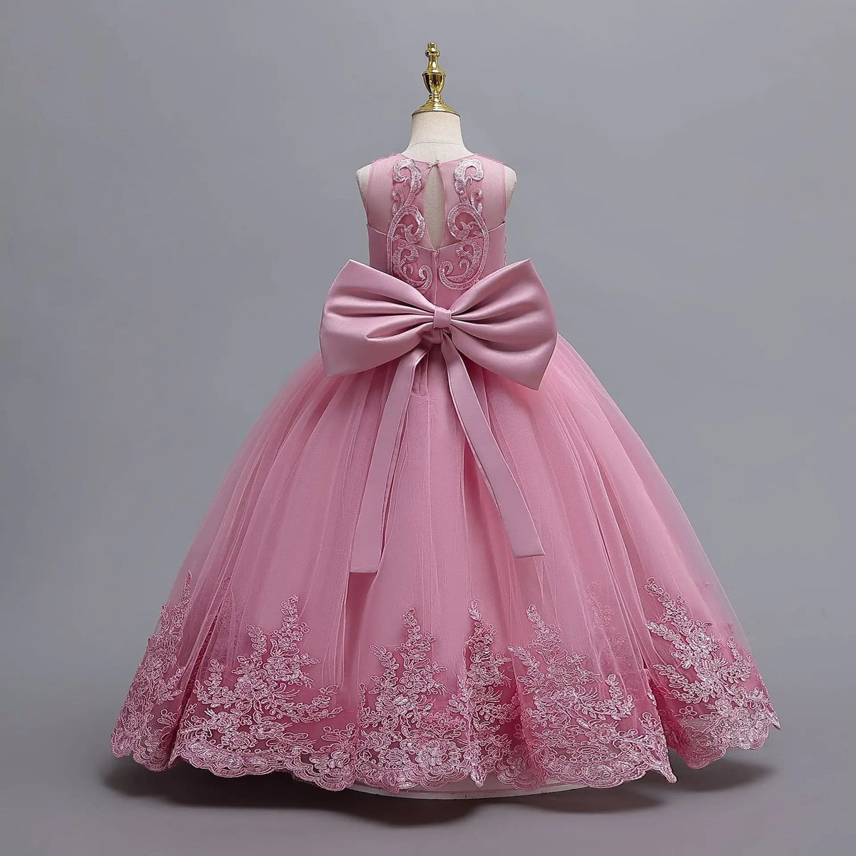 4-12 Years Old Gorgeous Girl Dress Sheer Elegant Girl Birthday Party Princess Dress Long Carnival Evening Dress Summer Clothing