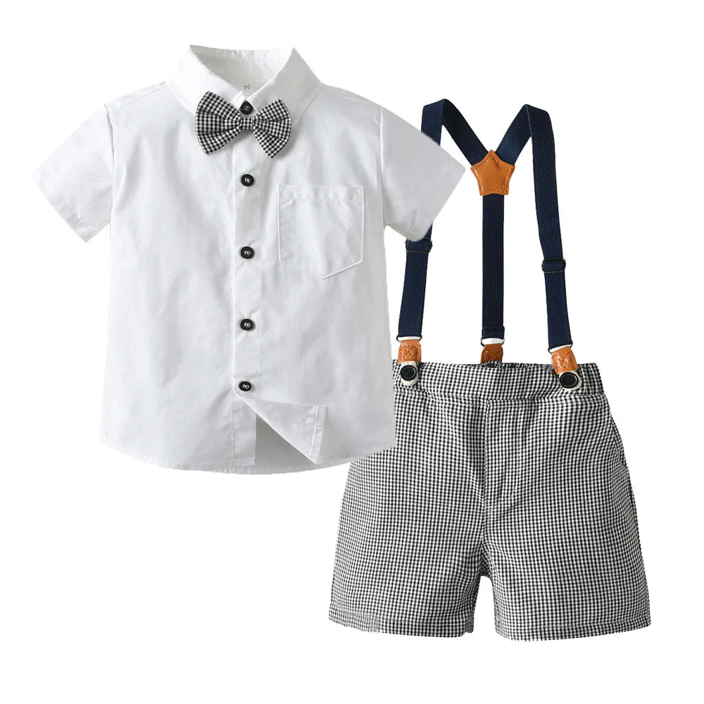 Boys Suits Blazers Clothes Suits For Wedding Formal Party Striped Baby Vest Shirt Pants Kids Boy Outerwear Clothing Set