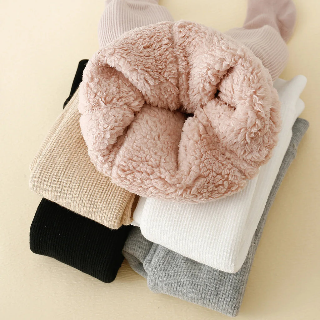 Plus Thick Cotton Newborn Tights Winter Infant Baby Girls Polar Fleece Lining Stripes Leggings Toddler Kids Keep Warm Pantyhose