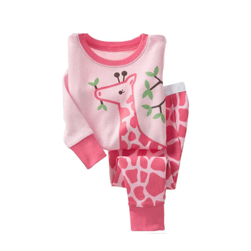 kids pajamas set baby pijama boys animal embroidery sleepwear girls cute 100% cotton soft nightwear children clothing homewear