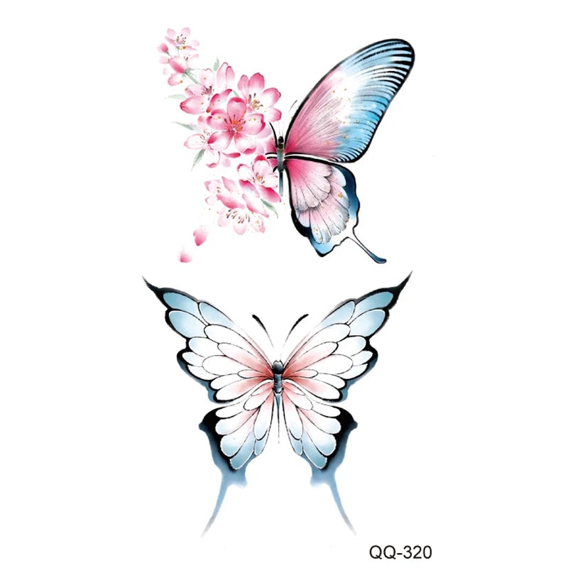 Small Waterproof Temporary Tattoo Sticker Colorful Leaf Flower Elephant Dolphin Art Wrist Neck Women Fake Mini Tatoo