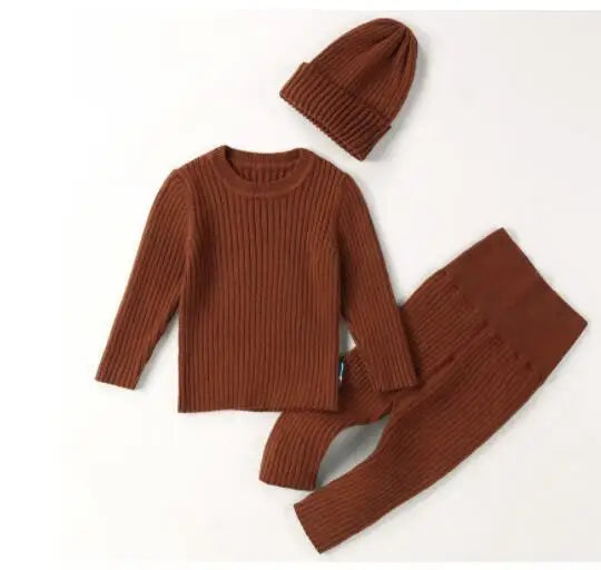 Autumn Toddler Boys Girls Clothing Set Sweater + Pants 2pcs/Suit Infant Boys Knit Suit Thick Warm Winter Baby Girls Boys Clothes