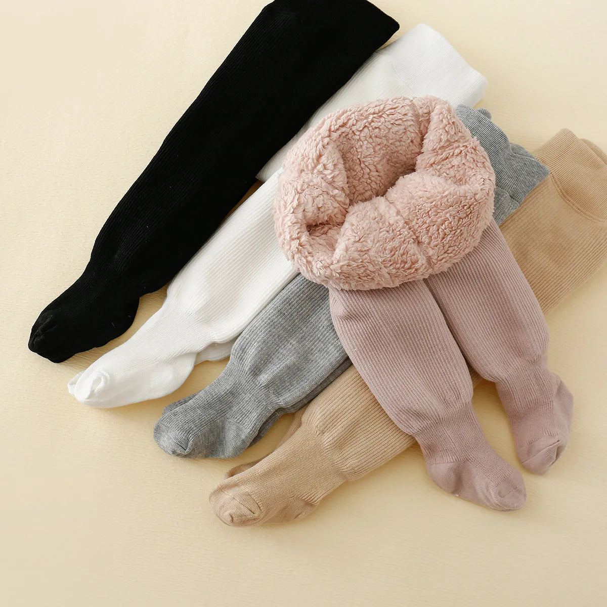 Plus Thick Cotton Newborn Tights Winter Infant Baby Girls Polar Fleece Lining Stripes Leggings Toddler Kids Keep Warm Pantyhose