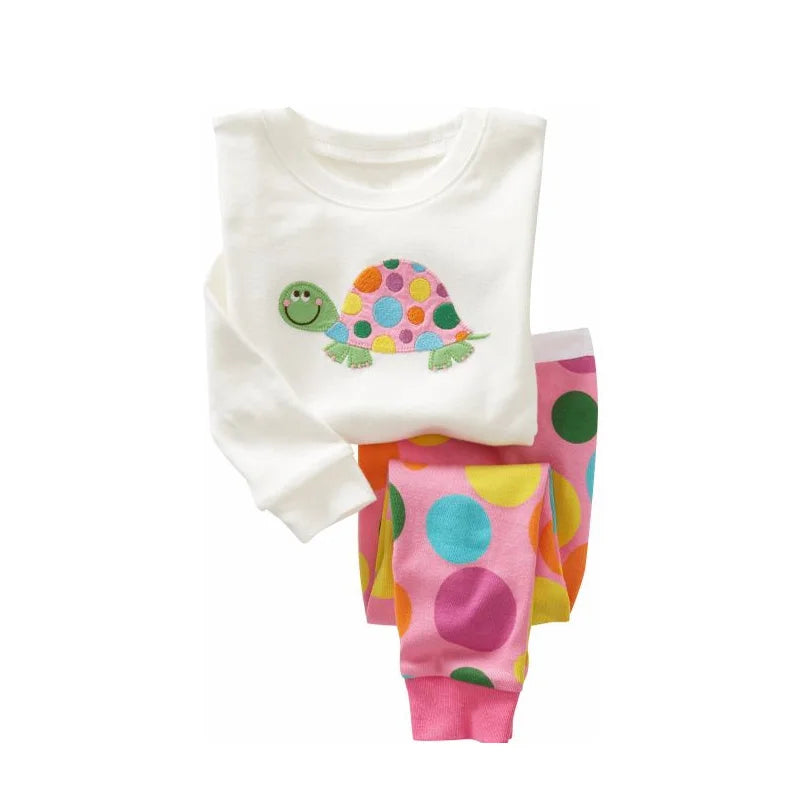 kids pajamas set baby pijama boys animal embroidery sleepwear girls cute 100% cotton soft nightwear children clothing homewear