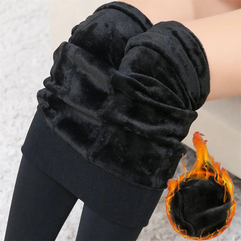 Fashion Slim Leggings Winter Thermal Thick Pantyhos Women's Clothing 8 Colors Stretch Pants Warm Tights Fluff Lined