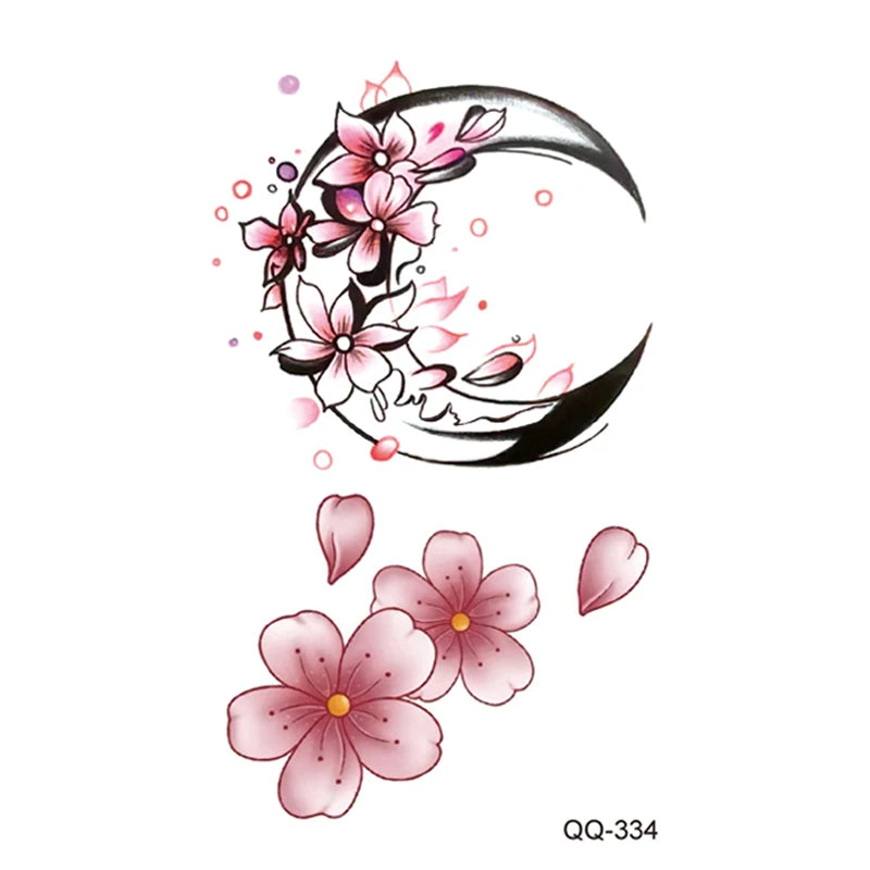 Small Waterproof Temporary Tattoo Sticker Colorful Leaf Flower Elephant Dolphin Art Wrist Neck Women Fake Mini Tatoo