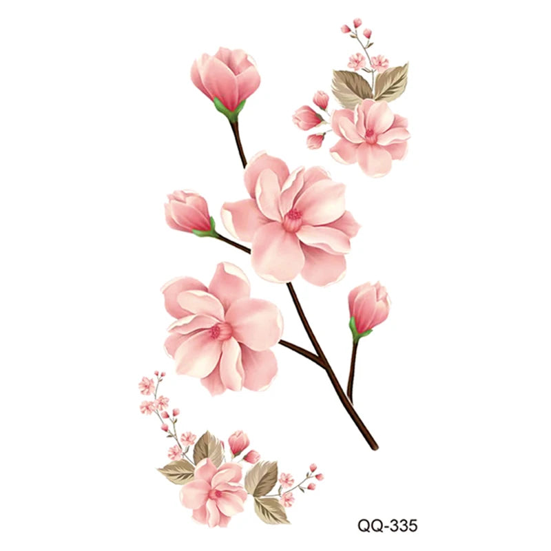Small Waterproof Temporary Tattoo Sticker Colorful Leaf Flower Elephant Dolphin Art Wrist Neck Women Fake Mini Tatoo