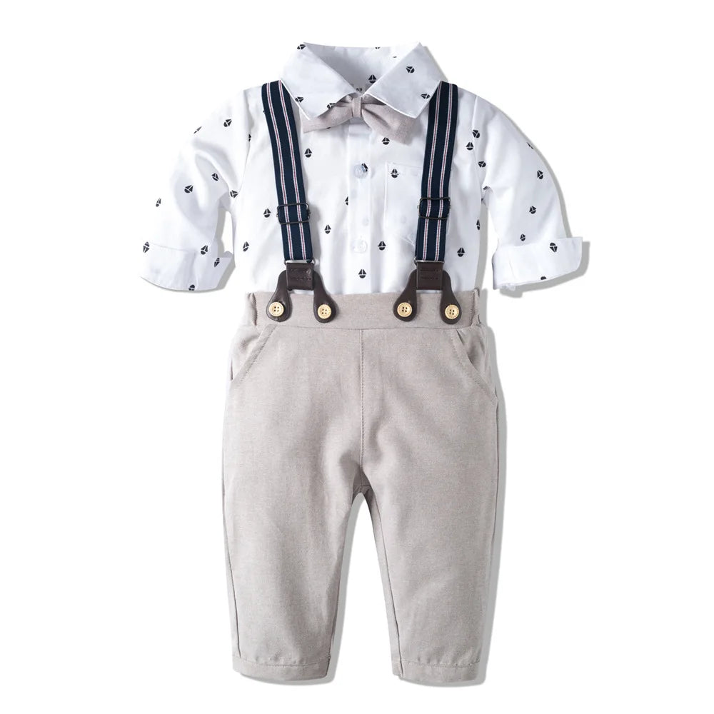 Boys Suits Blazers Clothes Suits For Wedding Formal Party Striped Baby Vest Shirt Pants Kids Boy Outerwear Clothing Set