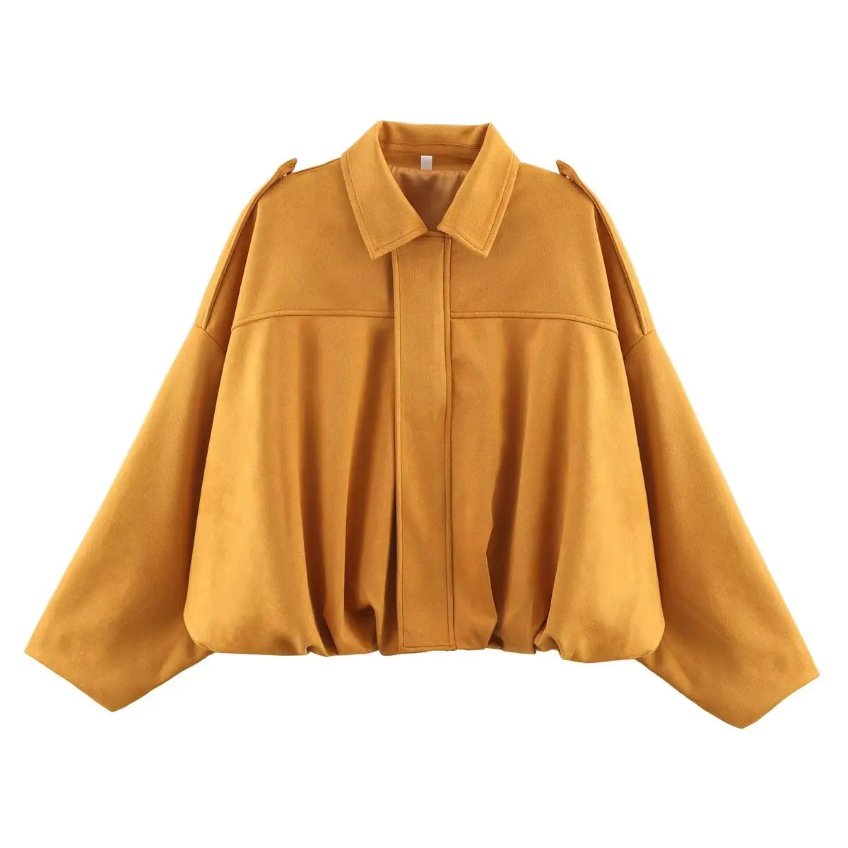 YENKYE New 2025 Women Suede Textured Jacket Long Sleeve Lapel Collar Loose Coats Casual Female Outerwear Chic Tops