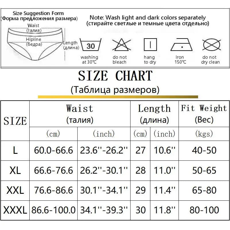 4Pcs/Set Modal Underpants Women Panties Plus Size Sexy Lace Underwear Plus Size Female Briefs Soft Breathable Lingerie 40-100KG