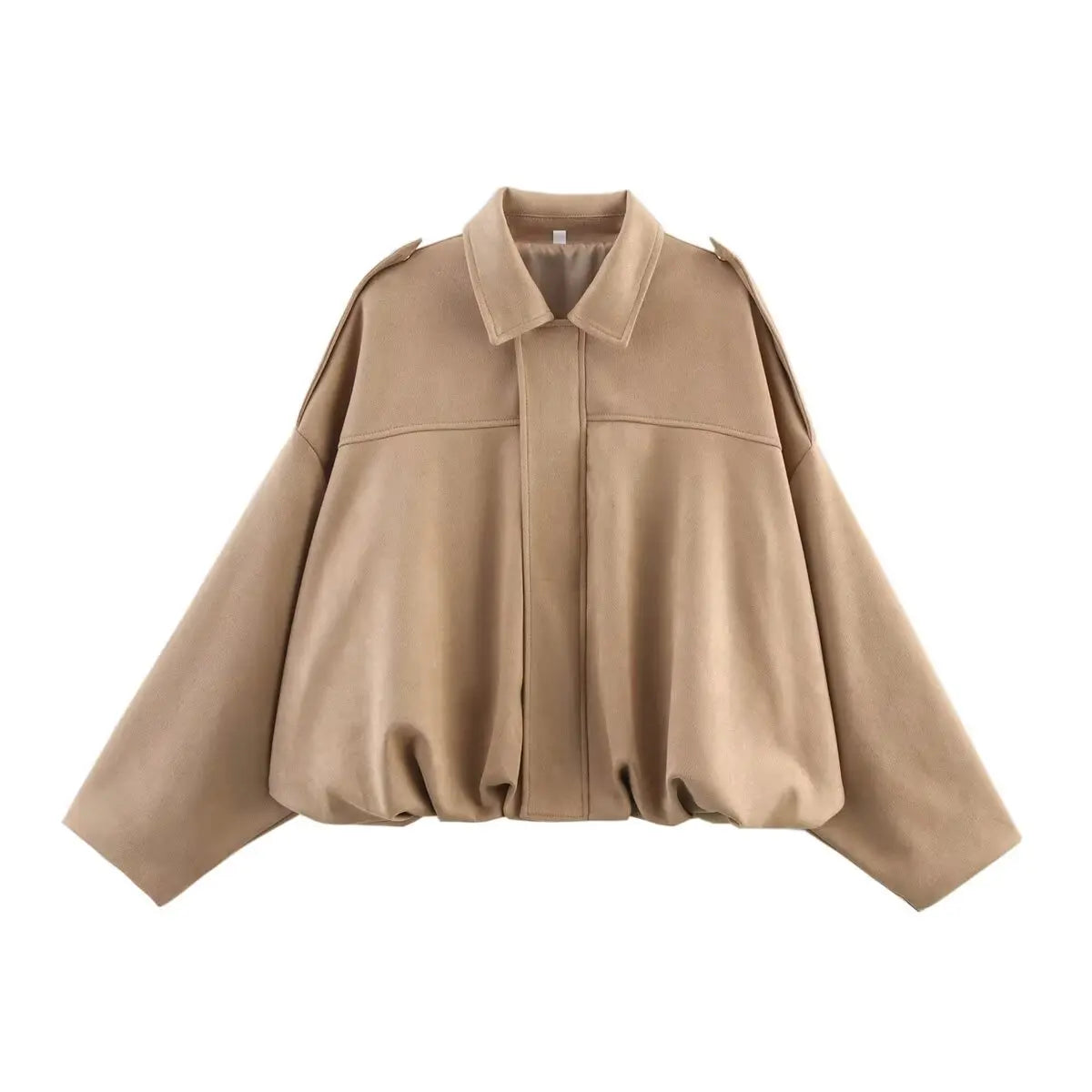 YENKYE New 2025 Women Suede Textured Jacket Long Sleeve Lapel Collar Loose Coats Casual Female Outerwear Chic Tops