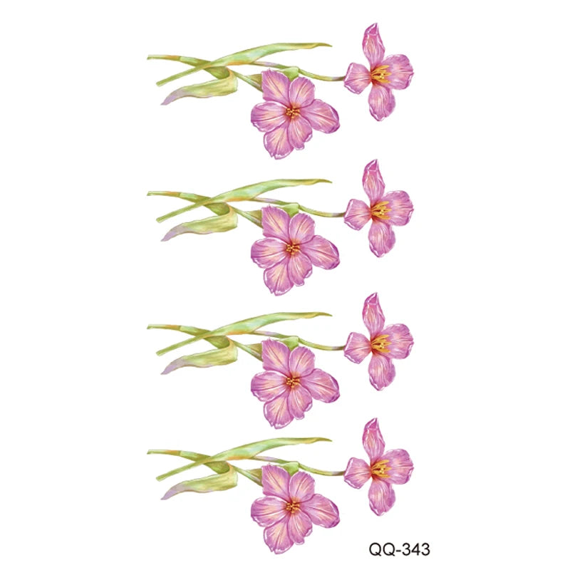 Small Waterproof Temporary Tattoo Sticker Colorful Leaf Flower Elephant Dolphin Art Wrist Neck Women Fake Mini Tatoo