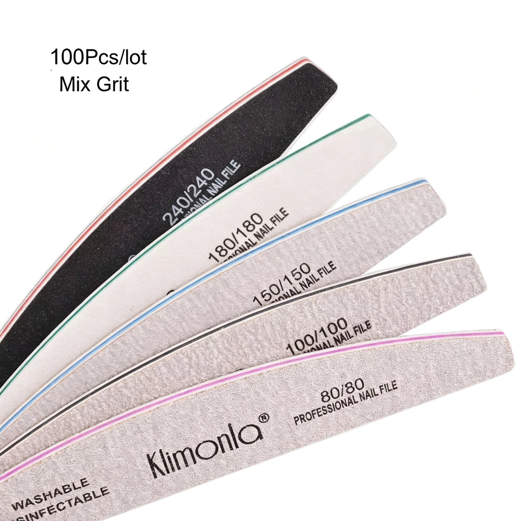 5/10PCS Klimonla Nail Files Durable High Quality Nail Files For Nails Manicure Salon Supplies Set 80/100/150/180/240 Grit