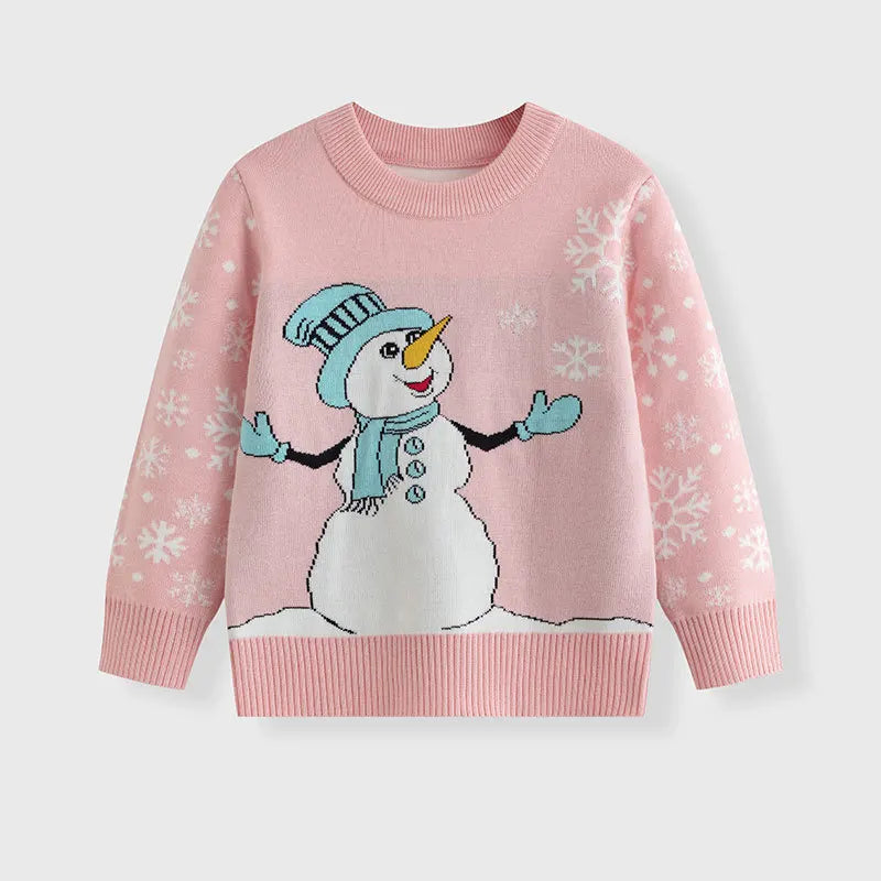 Xmas New Children Sweater Kids Warm Thicken Knitted Clothing Autumn Winter Baby Pullover Clothing Toddlers Christmas Sweaters