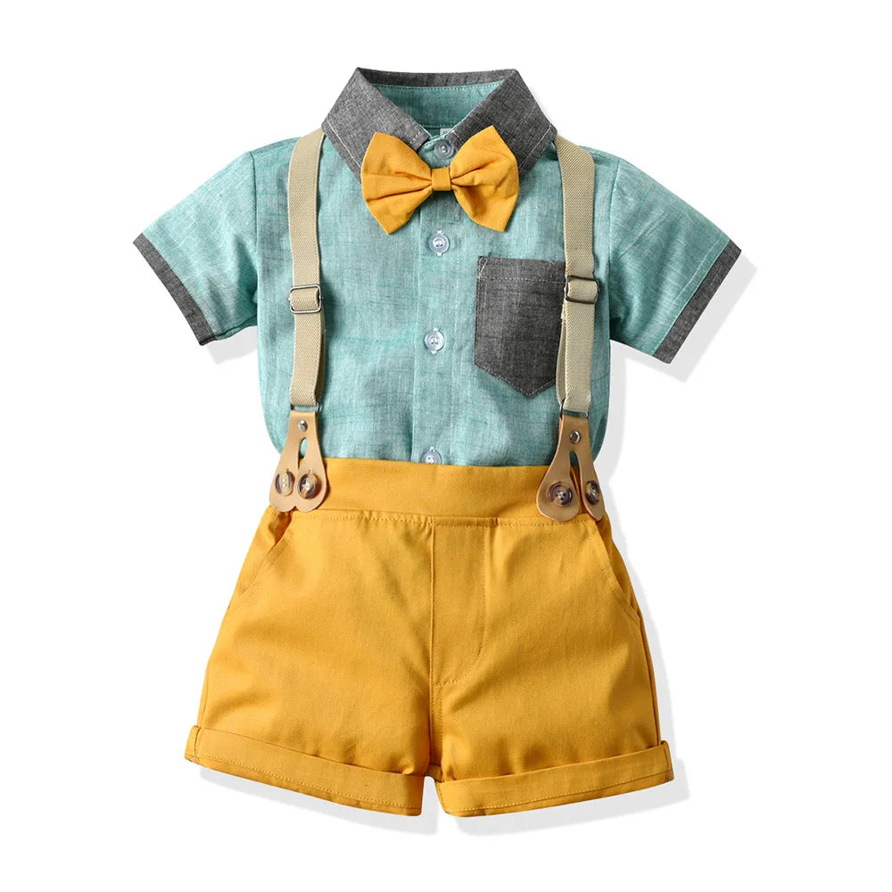 Boys Suits Blazers Clothes Suits For Wedding Formal Party Striped Baby Vest Shirt Pants Kids Boy Outerwear Clothing Set